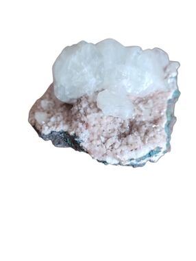 Natural Cluster Of Apophyllite Crystals On A Stillbite Base